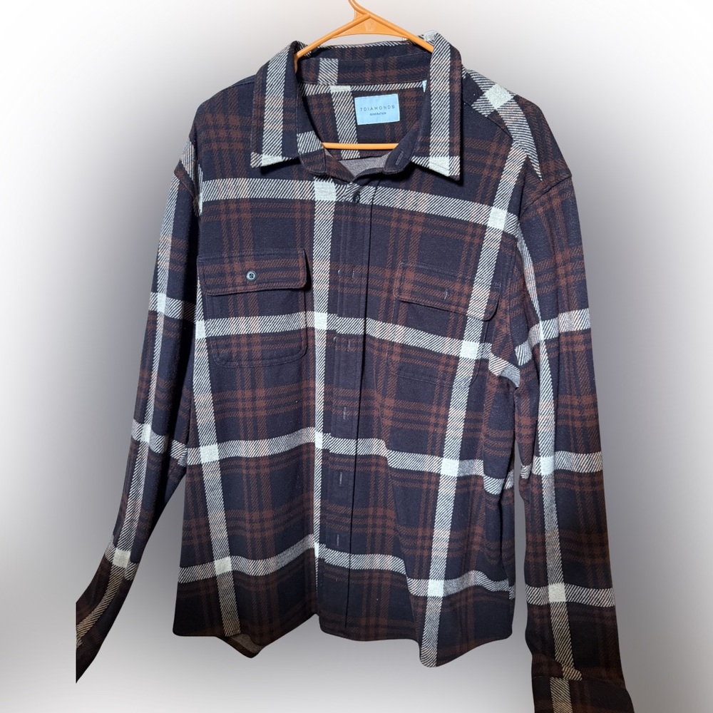 Plaid 7 diamonds button up